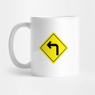 Left Turn Ahead Sign Mug